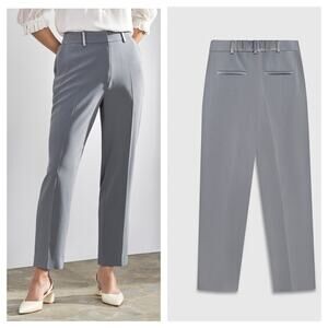 The FOLD Clever Crepe Trousers Dove Grey Size 12